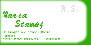 maria stampf business card