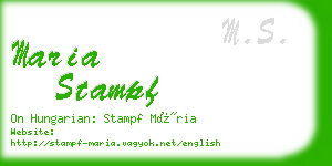 maria stampf business card